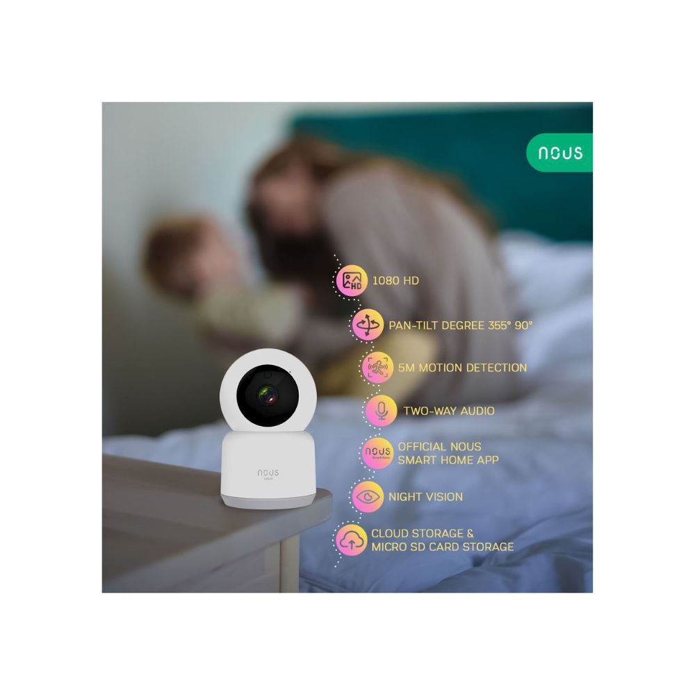 Nous W2 okos Tuya Wi-Fi PTZ (forgatható) IP kamera, 2MP kamera NOUS W2 Nous W2 okos Tuya Wi-Fi PTZ (forgatható) IP kamera, 2MP kamera NOUS W2