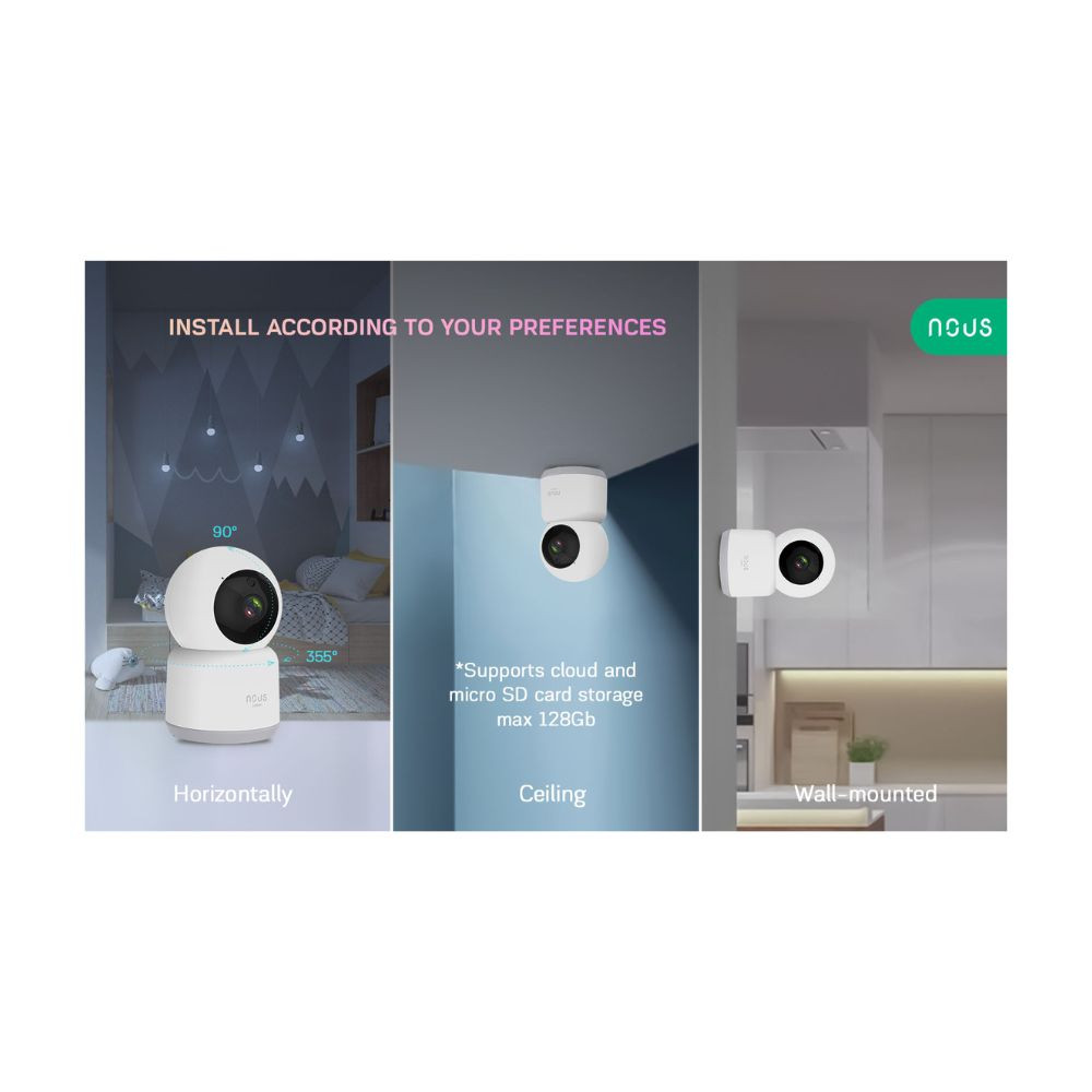 Nous W2 okos Tuya Wi-Fi PTZ (forgatható) IP kamera, 2MP kamera NOUS W2 Nous W2 okos Tuya Wi-Fi PTZ (forgatható) IP kamera, 2MP kamera NOUS W2