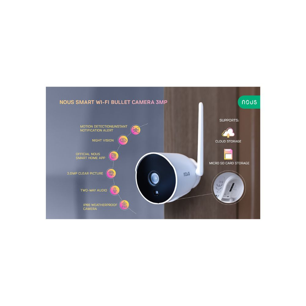 Nous W7P okos Tuya Wi-Fi IP csőkamera (3MP) kamera NOUS W7P Nous W7P okos Tuya Wi-Fi IP csőkamera (3MP) kamera NOUS W7P