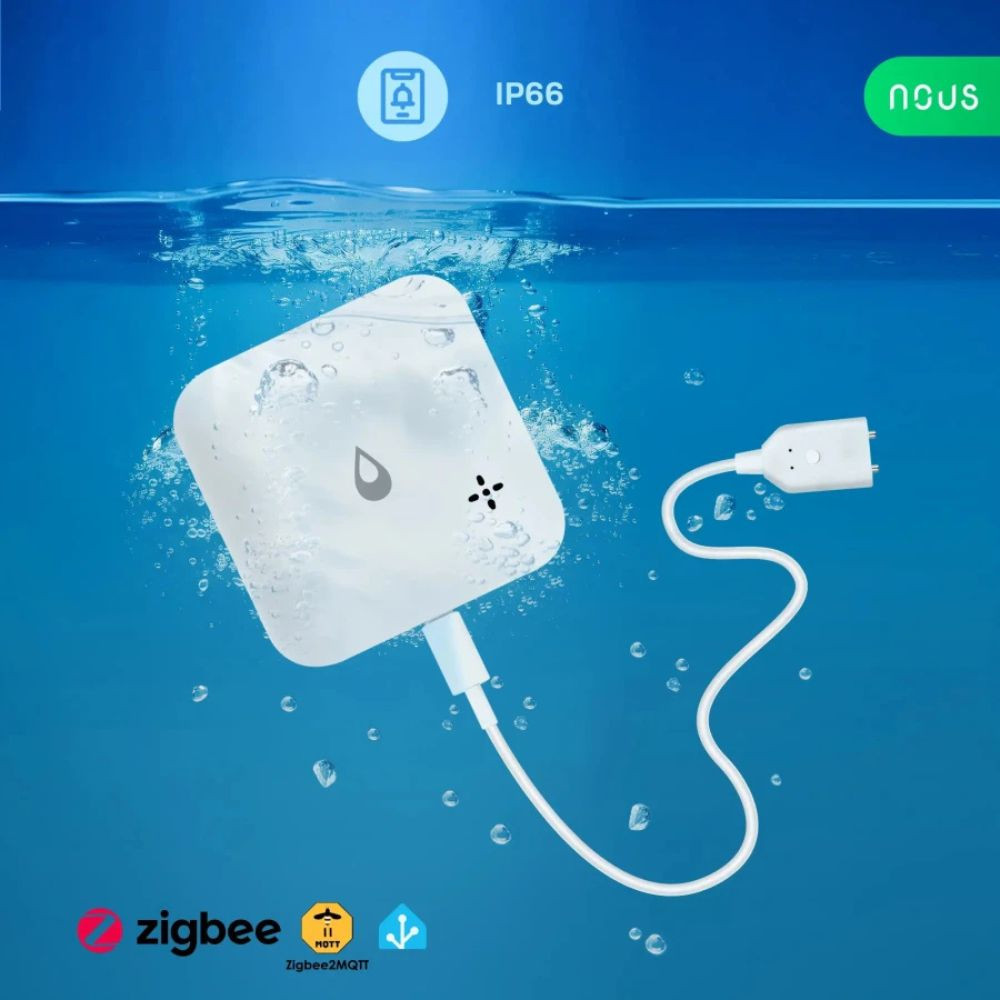 NOUS E13 ZigBee Water leakage or shortage sensor – Vízszivárgás vagy vízhiány-érzékelő, Zigbee, fehér érzékelő NOUS E13 ZigBee Water leakage or shortage sensor – Vízszivárgás vagy vízhiány-érzékelő, Zigbee, fehér érzékelő