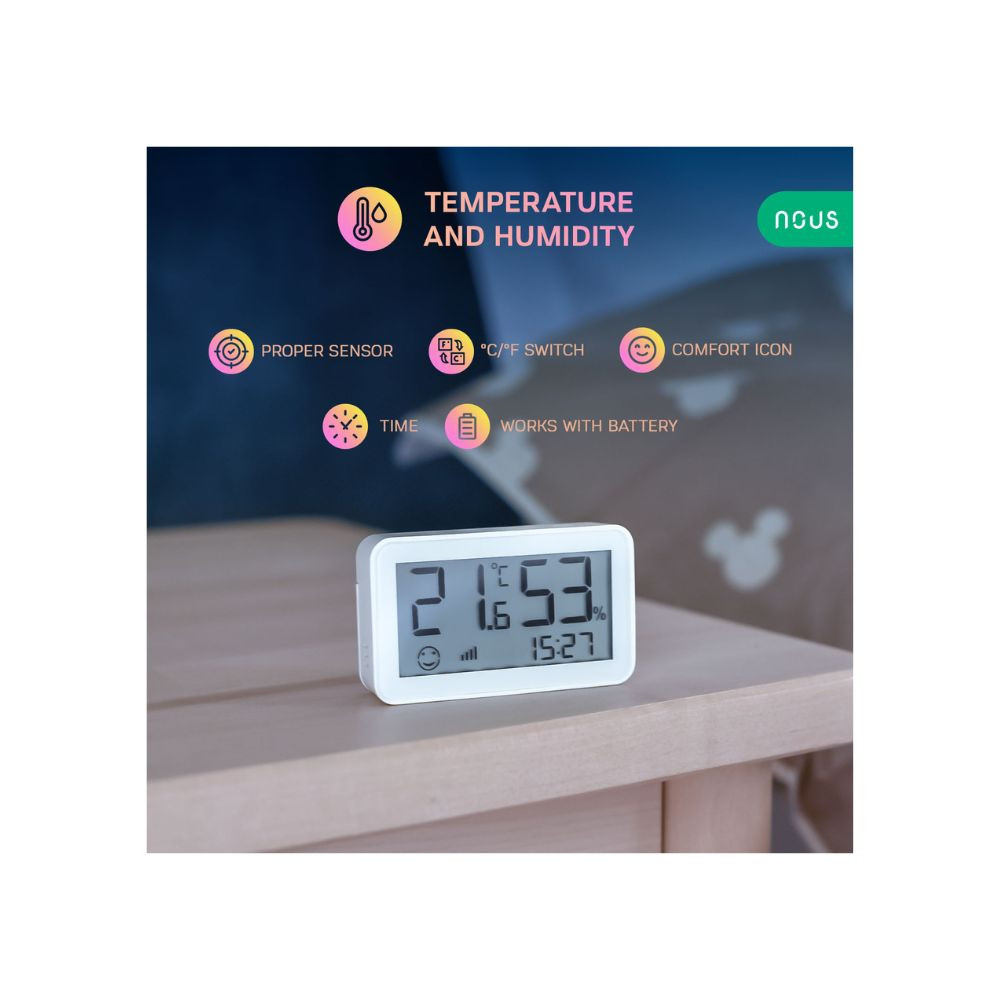 Nous E6 okos Tuya Zigbee vezeték nélküli hőmérséklet és páratartalom érzékelő, LCD kijelzővel érzékelő NOUS E6 Nous E6 okos Tuya Zigbee vezeték nélküli hőmérséklet és páratartalom érzékelő, LCD kijelzővel érzékelő NOUS E6