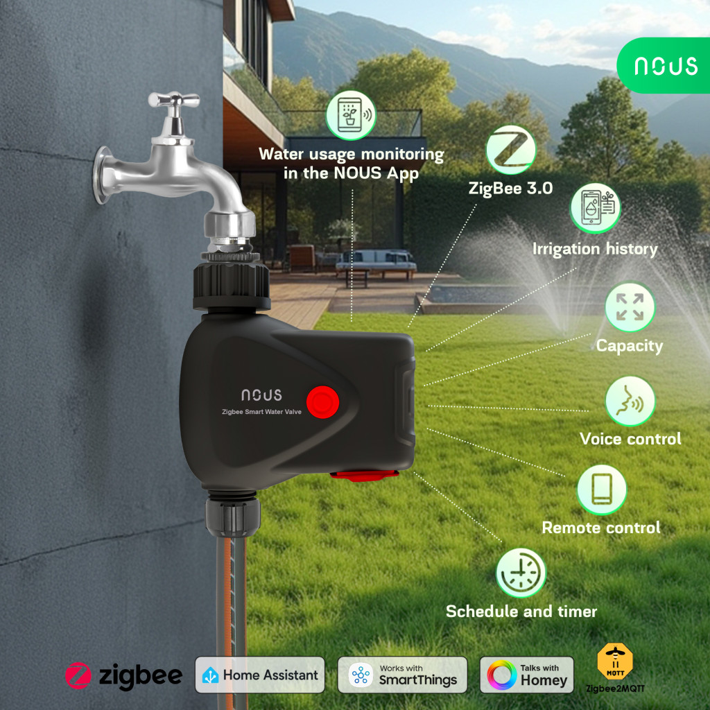 Nous L14 Tuya Zigbee okos öntözőszelep Nous NOUS L14 Nous L14 Tuya Zigbee okos öntözőszelep Nous NOUS L14