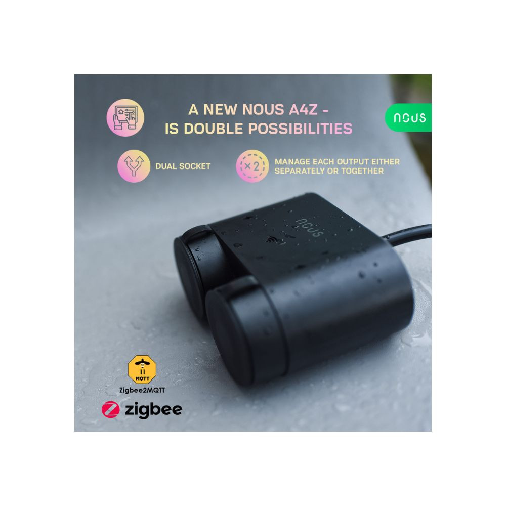 Nous A4Z Zigbee okos kültéri konnektor elosztó, dupla konnektor / elosztó|fogyasztásmérő NOUS A4Z Nous A4Z Zigbee okos kültéri konnektor elosztó, dupla konnektor / elosztó|fogyasztásmérő NOUS A4Z