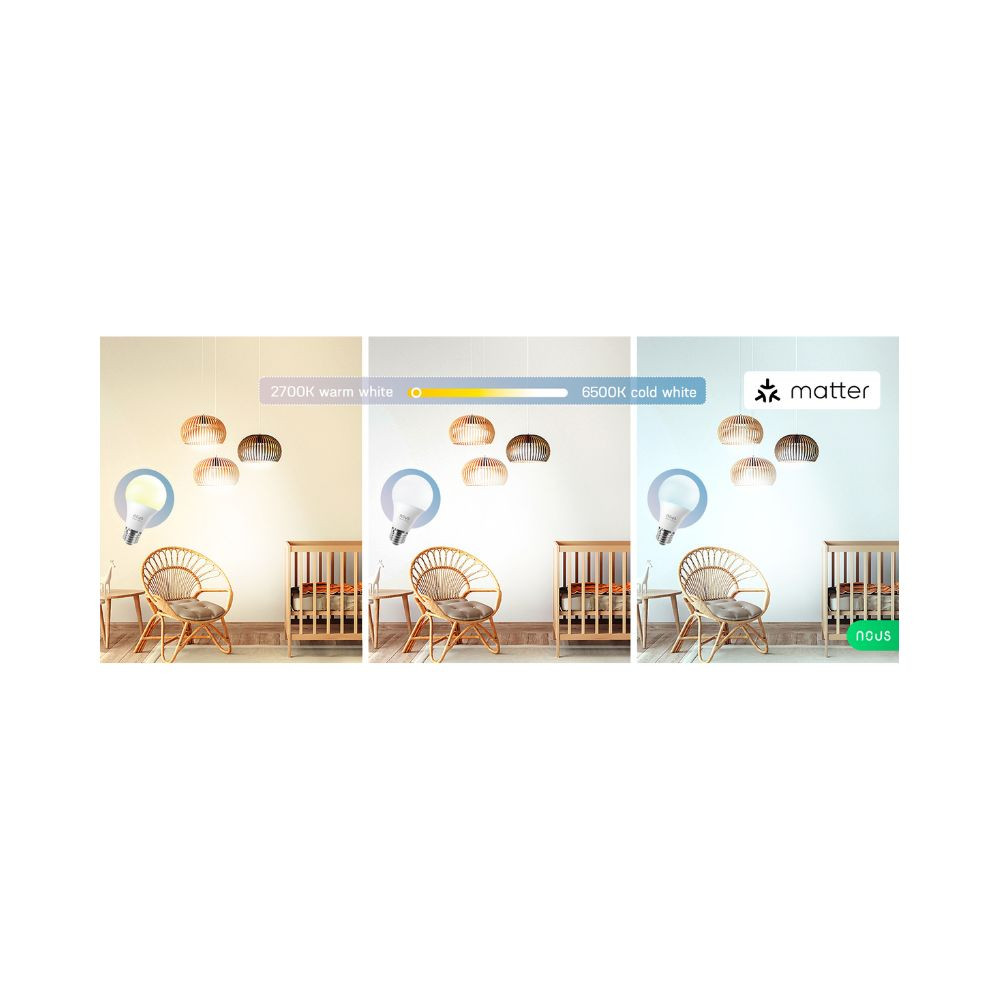 Nous P3 okos Tuya Wi-Fi RGB izzó (E27 foglalat), Matter kompatibilis (2 db) lámpa / izzó NOUS P3 Nous P3 okos Tuya Wi-Fi RGB izzó (E27 foglalat), Matter kompatibilis (2 db) lámpa / izzó NOUS P3