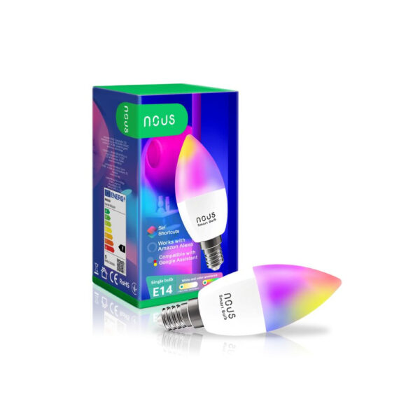Nous P4 okos Tuya Wi-Fi RGB izzó (E14 foglalat), Matter kompatibilis lámpa / izzó NOUS P4 Nous P4 okos Tuya Wi-Fi RGB izzó (E14 foglalat), Matter kompatibilis lámpa / izzó NOUS P4