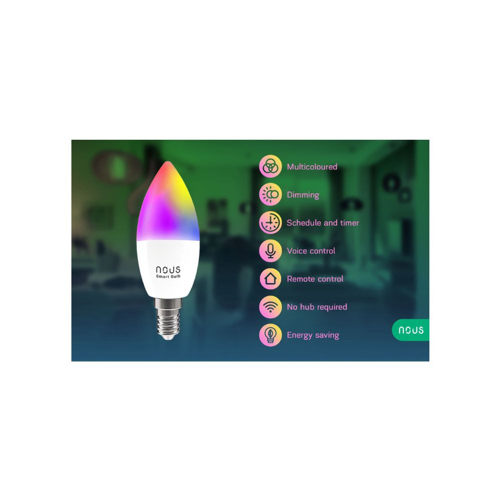 Nous P4 okos Tuya Wi-Fi RGB izzó (E14 foglalat), Matter kompatibilis lámpa / izzó NOUS P4 Nous P4 okos Tuya Wi-Fi RGB izzó (E14 foglalat), Matter kompatibilis lámpa / izzó NOUS P4