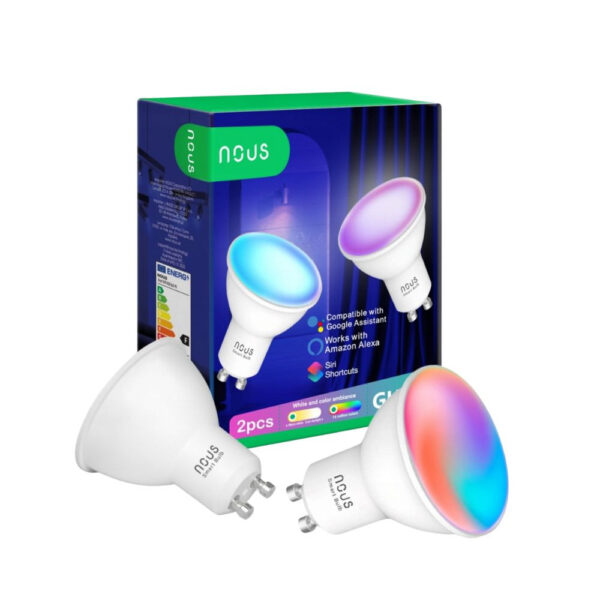 Nous P8 okos Tuya Wi-Fi RGB izzó (GU10 foglalat), Matter kompatibilis (2 db) lámpa / izzó NOUS P8 Nous P8 okos Tuya Wi-Fi RGB izzó (GU10 foglalat), Matter kompatibilis (2 db) lámpa / izzó NOUS P8