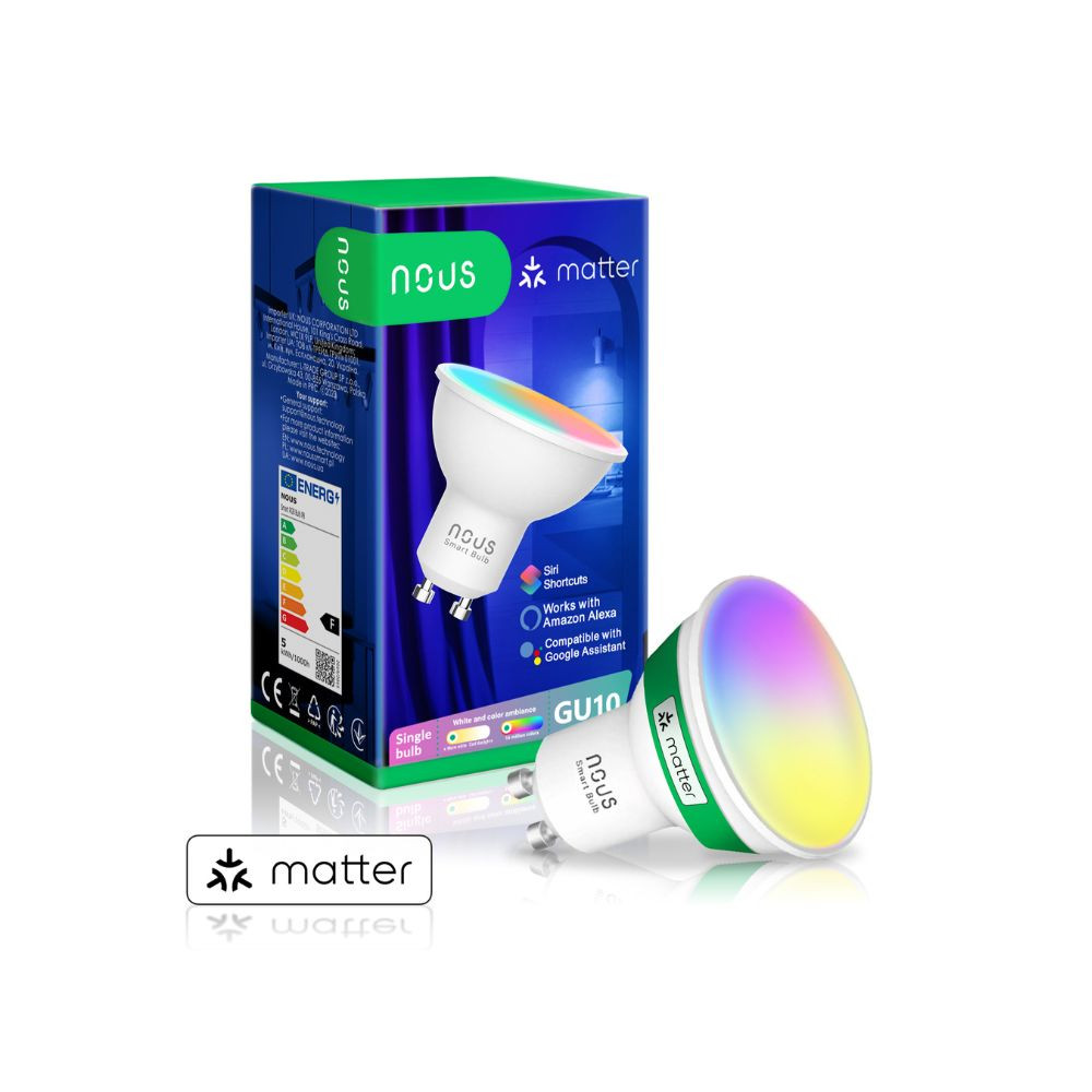 Nous P8 okos Tuya Wi-Fi RGB izzó (GU10 foglalat), Matter kompatibilis lámpa / izzó NOUS P8 Nous P8 okos Tuya Wi-Fi RGB izzó (GU10 foglalat), Matter kompatibilis lámpa / izzó NOUS P8