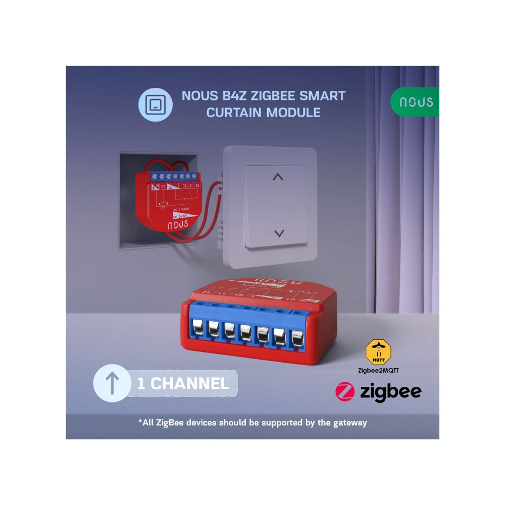 Nous B4Z okos Tuya Zigbee mini redőnyvezérlő / motoros függönyvezérlő modul, kapcsolóbemenettel kapcsolórelé NOUS B4Z Nous B4Z okos Tuya Zigbee mini redőnyvezérlő / motoros függönyvezérlő modul, kapcsolóbemenettel kapcsolórelé NOUS B4Z