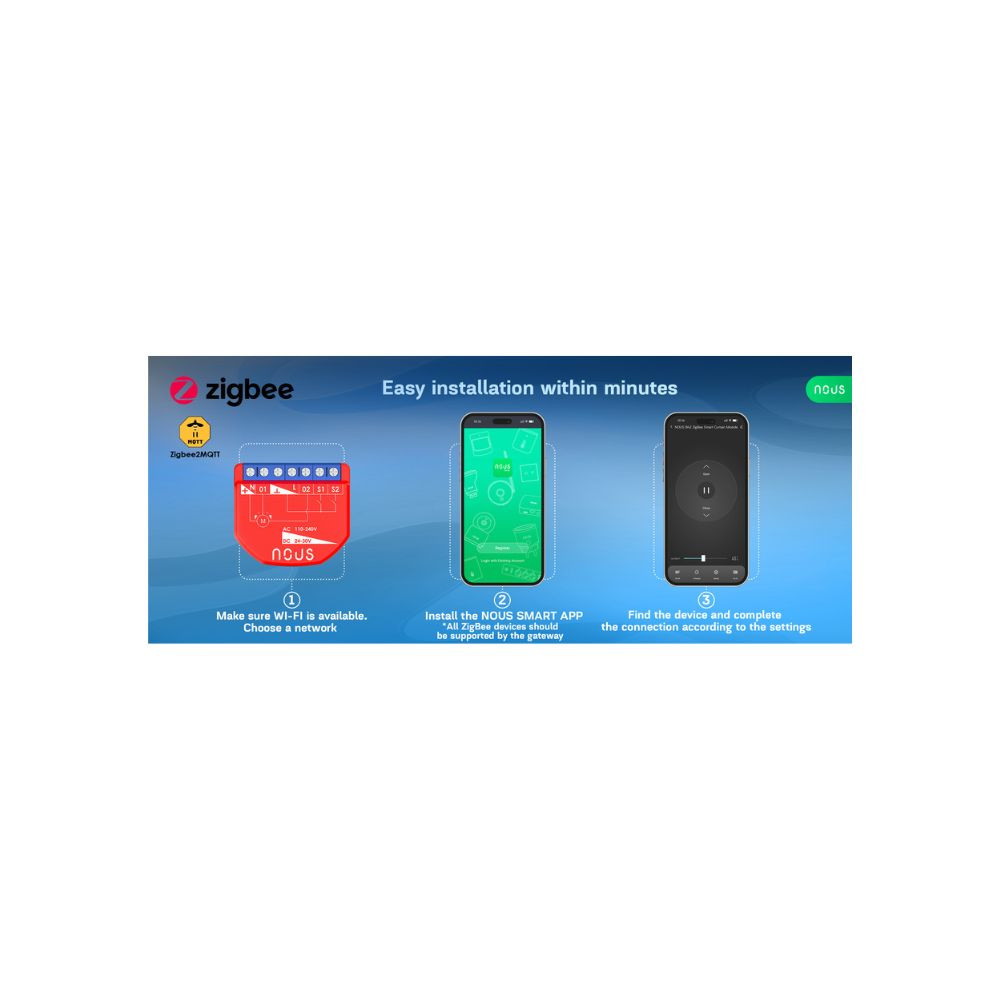 Nous B4Z okos Tuya Zigbee mini redőnyvezérlő / motoros függönyvezérlő modul, kapcsolóbemenettel kapcsolórelé NOUS B4Z Nous B4Z okos Tuya Zigbee mini redőnyvezérlő / motoros függönyvezérlő modul, kapcsolóbemenettel kapcsolórelé NOUS B4Z