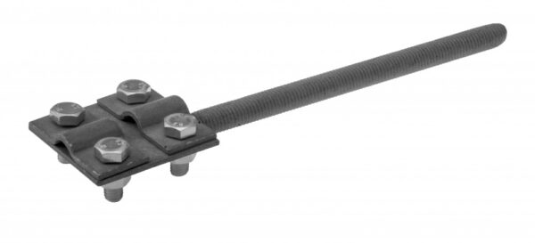 Villámvédelmi vezetékfeszítő vas, 220mm, M12 csavar, (4xM8-as csavarral rögzíthető), (vezeték átmérő: 8,10mm) Villamossági termékek