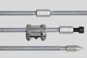 Összeszerelhető földelőrúd, csatlakozóval, toldóval, 3m Villamossági termékek