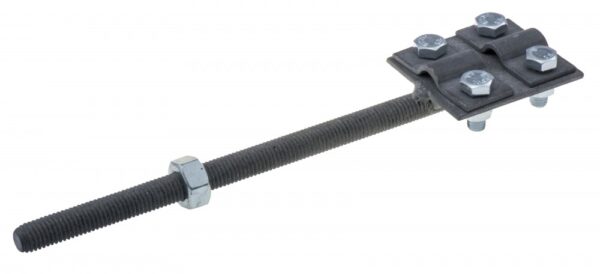 Villámvédelmi vezetékfeszítő vas, 220mm, M12 csavarral és anyával, (4xM8-as csavarral rögzíthető), (vezeték átmérő: 8,10mm) Villamossági termékek
