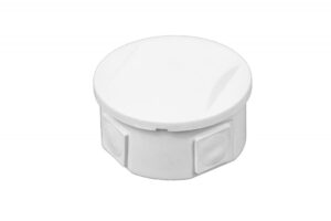 Kerek kötődoboz, 4 gumi bevezetővel, fehér, 80x40mm, IP44 Membrános S-BOX kötődobozok