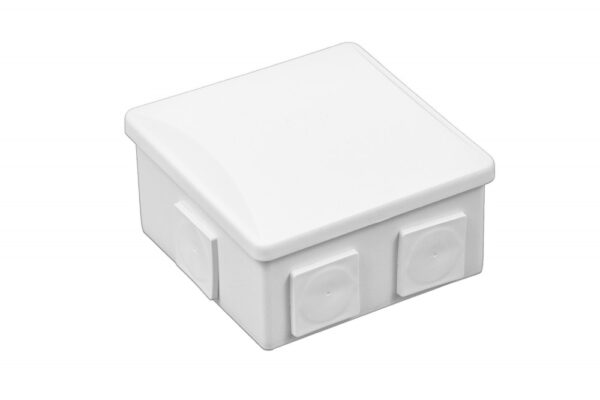 Kötődoboz, 6 négyzet alakú gumi bevezetővel, fehér, 80x80x40mm, IP44 Membrános S-BOX kötődobozok