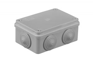 Kötődoboz, 6 gumi bevezetővel, 120x80x50mm, IP65 Membrános S-BOX kötődobozok