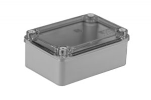 Kötődoboz, sima oldalfalú, átlátszó fedél, 120x80x50mm, IP65 S-BOX kötődobozok