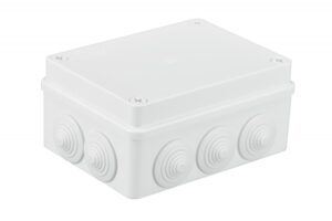 Kötődoboz, 10 gumi bevezetővel, fehér, 150x110x70mm, IP65 Membrános S-BOX kötődobozok