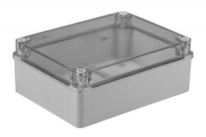 Kötődoboz, sima oldalfalú, átlátszó fedél, 190x140x70mm, IP65 S-BOX kötődobozok