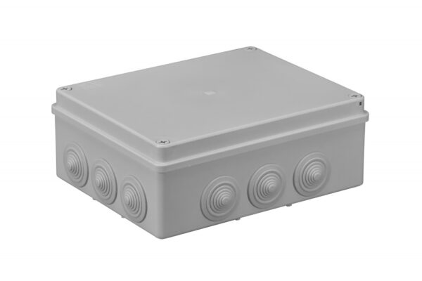 Kötődoboz, 12 gumi bevezetővel, 240x190x90mm, IP65 Kötő- és szerelvénydobozok Kötődoboz, 12 gumi bevezetővel, 240x190x90mm, IP65 Kötő- és szerelvénydobozok