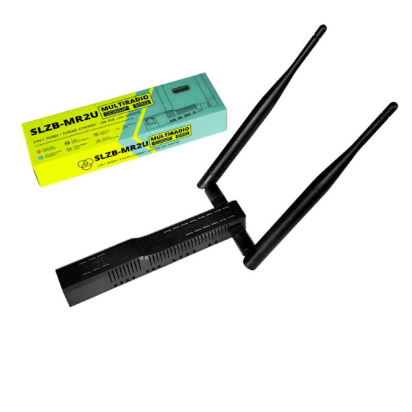 SMLIGHT SLZB-MR2U – Zigbee, Matter over Thread, Ethernet, PoE, USB, Wi-Fi adapter, fekete (CC2652P + EFR32MG21) átjáró / központi egység