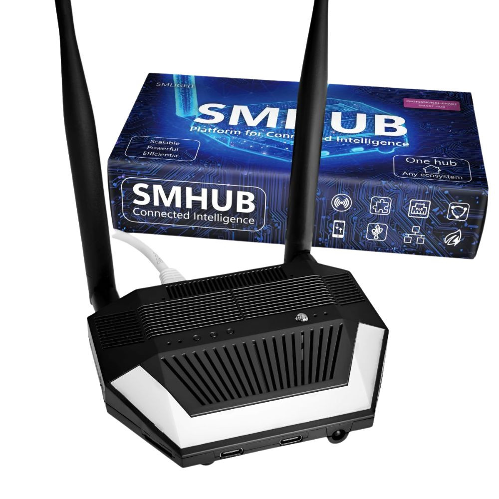 SMLIGHT SMHUB Premium – Multi-Radio Smart Home Hub, Zigbee, Thread, Wi-Fi, Bluetooth, Z-Wave, 4G/LTE, IR, Ethernet, Matter átjáró, fekete, (P10+MG24) átjáró / központi egység SMLIGHT SMHUB Premium – Multi-Radio Smart Home Hub, Zigbee, Thread, Wi-Fi, Bluetooth, Z-Wave, 4G/LTE, IR, Ethernet, Matter átjáró, fekete, (P10+MG24) átjáró / központi egység