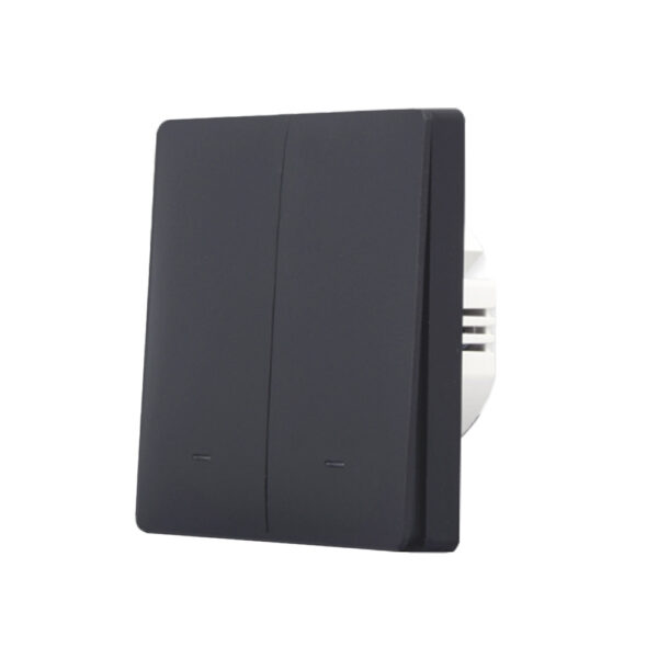 SmartWise B62 UNI Zigbee 3.0 + RF, univerzális bekötésű, 2 áramkörös, fizikai nyomógombos okos villanykapcsoló, fekete fali kapcsoló B6 UNI 2-GANG Zigbee+RF433 SmartWise B62 UNI Zigbee 3.0 + RF, univerzális bekötésű, 2 áramkörös, fizikai nyomógombos okos villanykapcsoló, fekete fali kapcsoló B6 UNI 2-GANG Zigbee+RF433