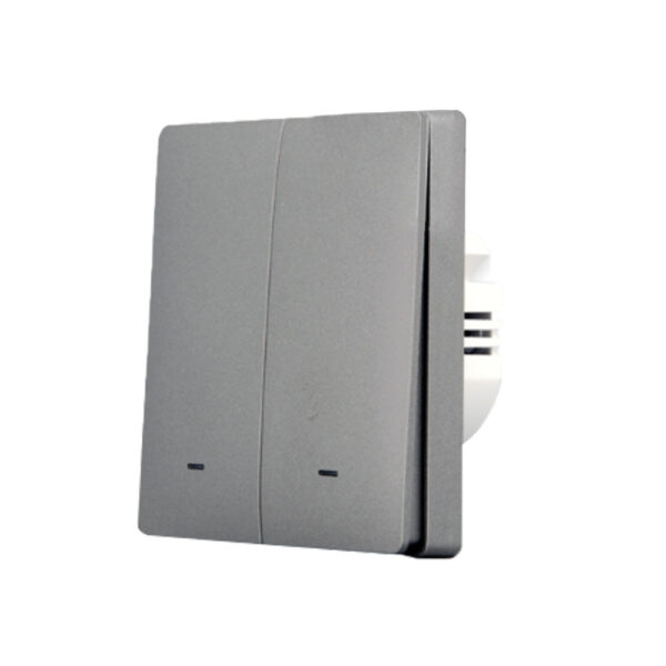 SmartWise B62 UNI Zigbee 3.0 + RF, univerzális bekötésű, 2 áramkörös, fizikai nyomógombos okos villanykapcsoló, szürke fali kapcsoló B6 UNI 2-GANG Zigbee+RF433 SmartWise B62 UNI Zigbee 3.0 + RF, univerzális bekötésű, 2 áramkörös, fizikai nyomógombos okos villanykapcsoló, szürke fali kapcsoló B6 UNI 2-GANG Zigbee+RF433