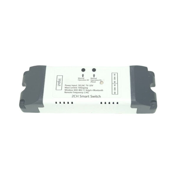 SmartWise 5V-32V két áramkörös, Wi-Fi+Bluetooth NO/NC okosrelé kapcsolórelé SmartWise 5V-32V két áramkörös, Wi-Fi+Bluetooth NO/NC okosrelé kapcsolórelé
