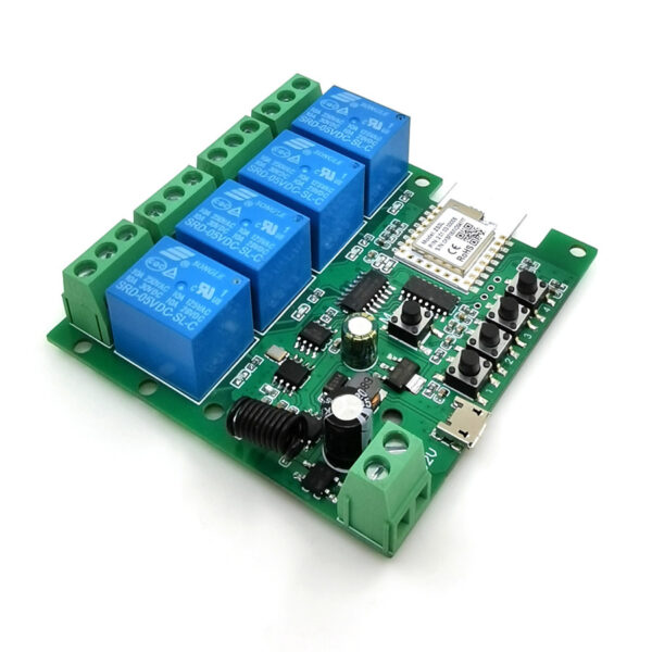 SmartWise 5V-32V négy áramkörös, Zigbee + RF NO/NC okosrelé kapcsolórelé|garázskapu vezérlés SmartWise 5V-32V négy áramkörös, Zigbee + RF NO/NC okosrelé kapcsolórelé|garázskapu vezérlés