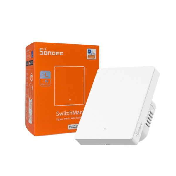 Sonoff SwitchMan M5 Zigbee 1 áramkörös, sorolható okos villanykapcsoló, fehér (ZBM5-1C-80W) fali kapcsoló ZBM5-1C-80W