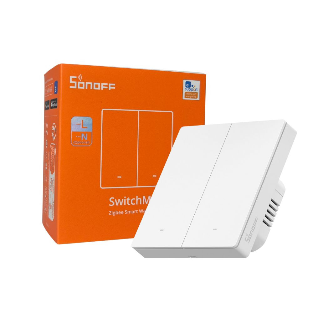 Sonoff SwitchMan M5 Zigbee 2 áramkörös, okos villanykapcsoló, fehér (ZBM5-2C-86W) fali kapcsoló ZBM5-2C-86W Sonoff SwitchMan M5 Zigbee 2 áramkörös, okos villanykapcsoló, fehér (ZBM5-2C-86W) fali kapcsoló ZBM5-2C-86W