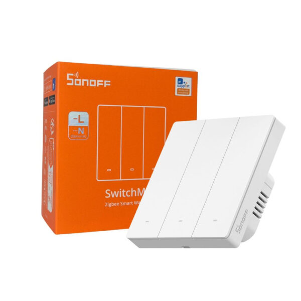 Sonoff SwitchMan M5 Zigbee 3 áramkörös, okos villanykapcsoló, fehér (ZBM5-3C-86W) fali kapcsoló ZBM5-3C-86W