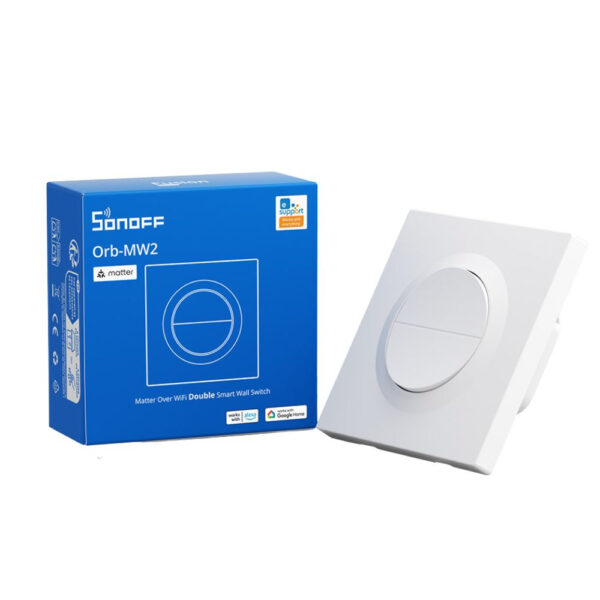 SONOFF Orb-MW2 2-Gang Matter Over WiFi Smart Wall Switch – két áramkörös mini relémodul + kapcsoló, Wi-Fi, Matter, fehér (MINI-2GS-E) fali kapcsoló SONOFF Orb-MW2 2-Gang Matter Over WiFi Smart Wall Switch – két áramkörös mini relémodul + kapcsoló, Wi-Fi, Matter, fehér (MINI-2GS-E) fali kapcsoló
