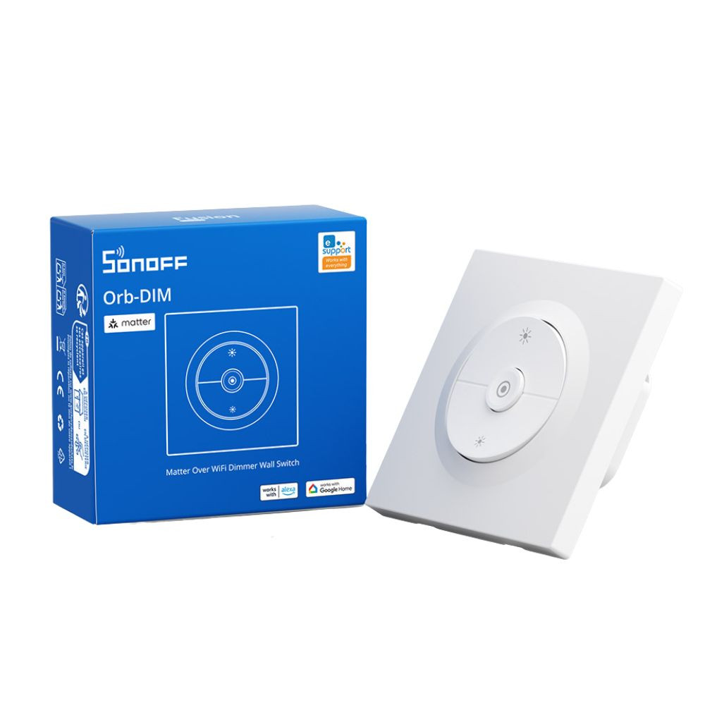 SONOFF Orb-DIM Matter Over Wi-Fi Dimmer Wall Switch – fogyasztásmérős fényerőszabályzó modul + kapcsoló, Matter, Wi-Fi, fehér (MINI-DIM-E) fali kapcsoló|fogyasztásmérő|fényerőszabályzó SONOFF Orb-DIM Matter Over Wi-Fi Dimmer Wall Switch – fogyasztásmérős fényerőszabályzó modul + kapcsoló, Matter, Wi-Fi, fehér (MINI-DIM-E) fali kapcsoló|fogyasztásmérő|fényerőszabályzó
