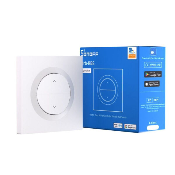 SONOFF Fusion Orb-RBS – Matter-over-Wi-Fi okos redőnyvezérlő fali kapcsoló, fehér (MINI-RBS-E) Okosotthon MINI-RBS-E