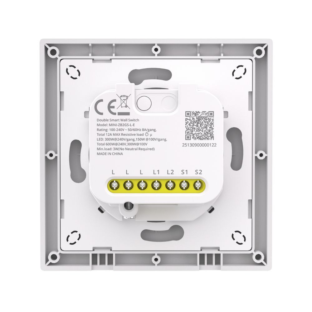 SONOFF Orb-ZBW2L 2-Gang Zigbee Smart Wall Switch (No Neutral) – két áramkörös, csak fázis mini relémodul + kapcsoló, Zigbee, fehér (MINI-ZB2GS-L-E) fali kapcsoló SONOFF Orb-ZBW2L 2-Gang Zigbee Smart Wall Switch (No Neutral) – két áramkörös, csak fázis mini relémodul + kapcsoló, Zigbee, fehér (MINI-ZB2GS-L-E) fali kapcsoló