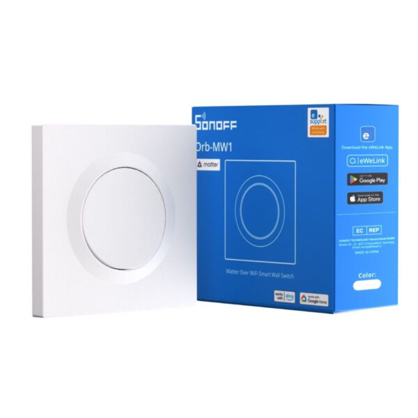 SONOFF Fusion Orb-MW1 – Matter-over-Wi-Fi okos fali kapcsoló, fehér (MINIR4M-E) kapcsolórelé|fali kapcsoló
