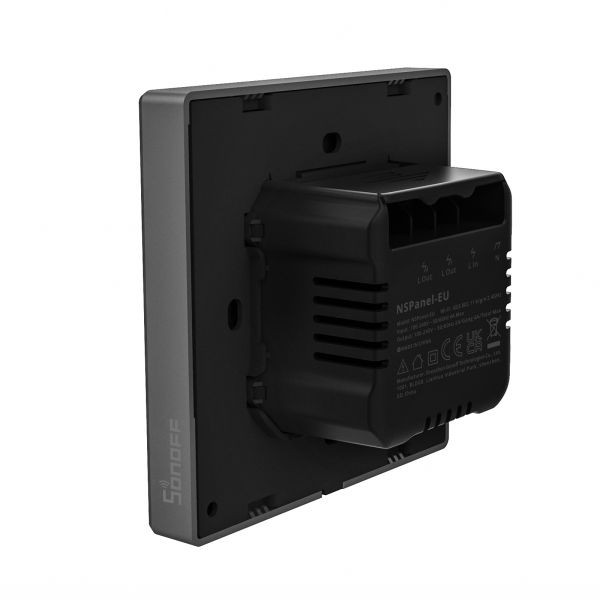 Sonoff NSPanel 2 gombos WiFi-s villanykapcsoló, érintőkijelzővel, termosztát funkcióval, szürke Okosotthon NSPanel-EU Sonoff NSPanel 2 gombos WiFi-s villanykapcsoló, érintőkijelzővel, termosztát funkcióval, szürke Okosotthon NSPanel-EU