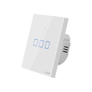 Sonoff TX T1 EU 3C WiFi + RF vezérlésű, távvezérelhető, érintős hármas csillár villanykapcsoló (fehér) SON-KAP-TXT13 Okos villanykapcsolók (fázis+nulla)
