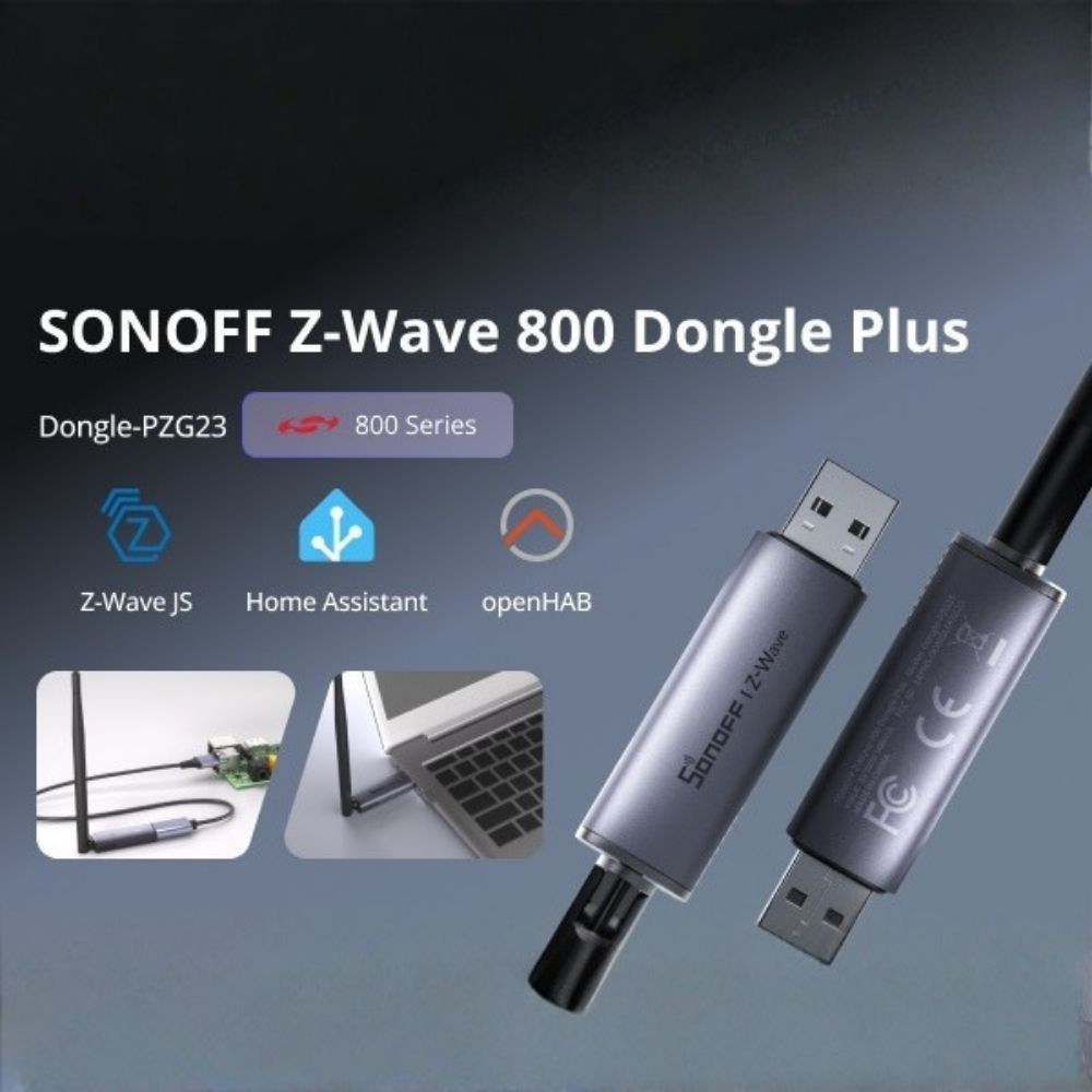 SONOFF Z-Wave 800 Dongle Plus – Z-Wave USB vezérlő. LR, szürke (Dongle-PZG23) átjáró / központi egység SONOFF Z-Wave 800 Dongle Plus – Z-Wave USB vezérlő. LR, szürke (Dongle-PZG23) átjáró / központi egység