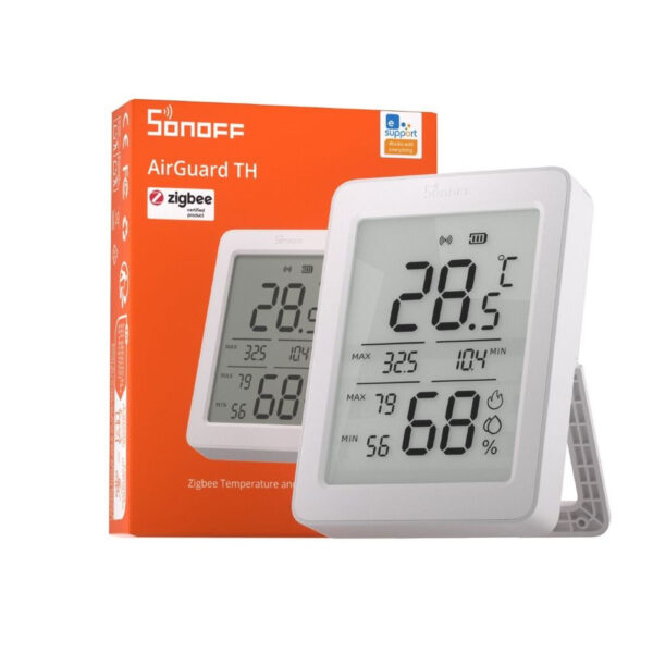 SONOFF AirGuard TH SNZB-02DR2 – hőmérséklet és pára érzékelő, LCD kijelzővel, Zigbee, fehér érzékelő SONOFF AirGuard TH SNZB-02DR2 – hőmérséklet és pára érzékelő, LCD kijelzővel, Zigbee, fehér érzékelő