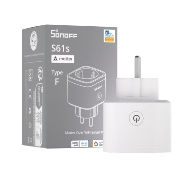 SONOFF S61s Gen2 – Okos konnektor, fogyasztásméréssel, Wi-Fi, Matter, fehér (S61STPF) konnektor / elosztó|fogyasztásmérő SONOFF S61s Gen2 – Okos konnektor, fogyasztásméréssel, Wi-Fi, Matter, fehér (S61STPF) konnektor / elosztó|fogyasztásmérő