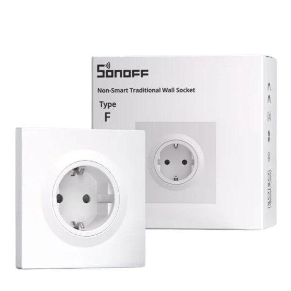 SONOFF WS01STPF-E – hagyományos fali aljzat, Fusion Orb kerethez, fehér konnektor / elosztó SONOFF WS01STPF-E – hagyományos fali aljzat, Fusion Orb kerethez, fehér konnektor / elosztó