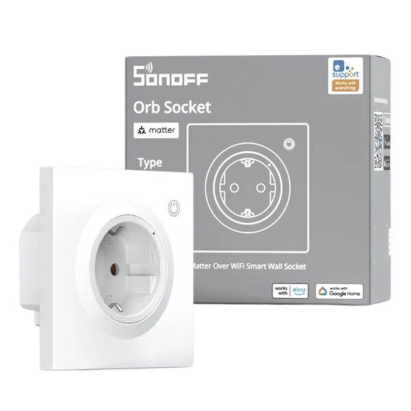 Sonoff Orb Socket Matter Over WiFi Smart Wall Socket – okos fali dugalj Fusion Orb kerethez, fogyasztás méréssel, Wi-Fi, Matter, fehér (WS01TPF-E) konnektor / elosztó|fogyasztásmérő Sonoff Orb Socket Matter Over WiFi Smart Wall Socket – okos fali dugalj Fusion Orb kerethez, fogyasztás méréssel, Wi-Fi, Matter, fehér (WS01TPF-E) konnektor / elosztó|fogyasztásmérő