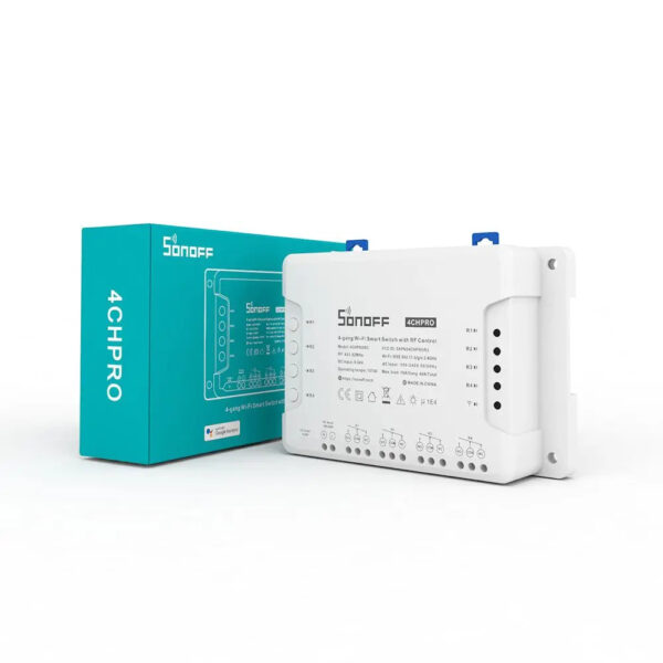 Sonoff 4CH (R3) WiFi-s okosrelé, négy áramkörös kapcsolórelé 4CHR3