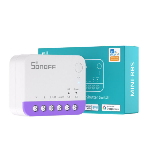 Sonoff Mini-RBS okos redőnyvezérlő modul, Wi-Fi, eWeLink-Remote, Matter kompatibilis Okosotthon MINI-RBS Sonoff Mini-RBS okos redőnyvezérlő modul, Wi-Fi, eWeLink-Remote, Matter kompatibilis Okosotthon MINI-RBS
