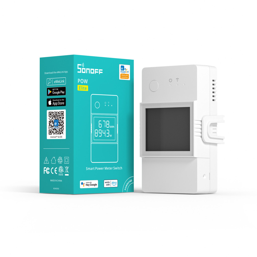 Sonoff POW Elite 20D WiFi-s relémodul, kijelzővel, fogyasztás-mérővel (POWR320D) (20A) fogyasztásmérő|kapcsolórelé POWR320D Sonoff POW Elite 20D WiFi-s relémodul, kijelzővel, fogyasztás-mérővel (POWR320D) (20A) fogyasztásmérő|kapcsolórelé POWR320D