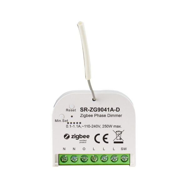 Sunricher Zigbee retrofit dimmer (fényerőszabályzó) modul, 230V csak fázis, 250W (SR-ZG9041A-D) fényerőszabályzó|kapcsolórelé SR-ZG9041A-D