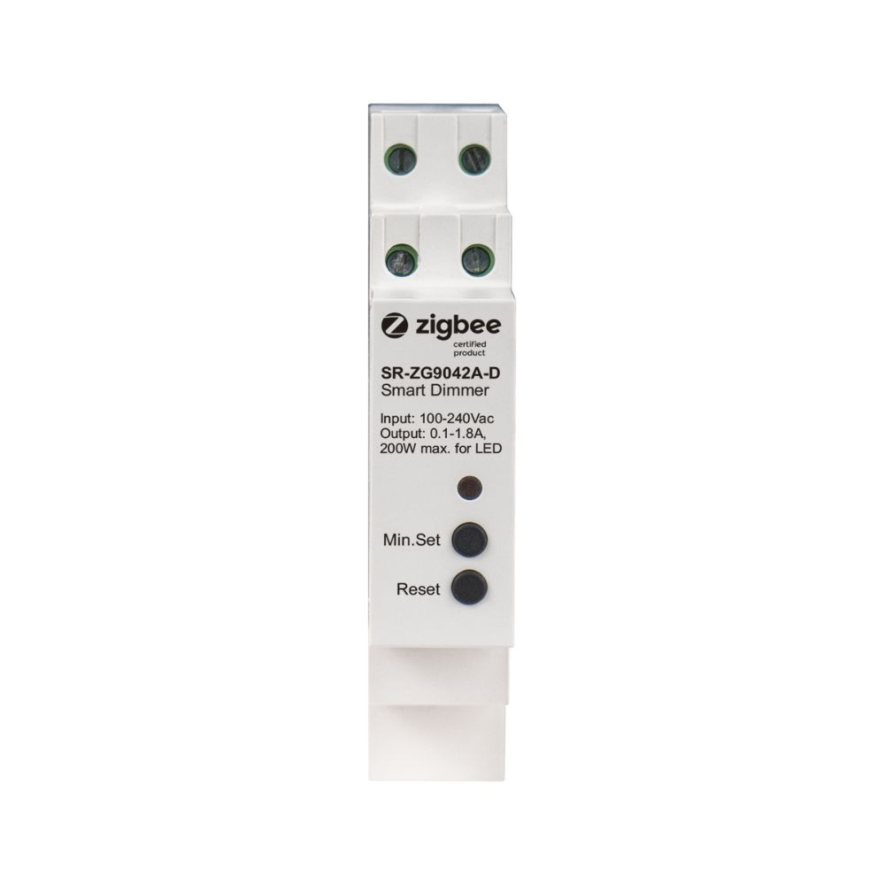 Sunricher DIN-sínre szerelhető dimmer (fényerőszabályzó) modul, 230V csak fázis, 400W (SR-ZG9042A-D) fényerőszabályzó|kapcsolórelé|fogyasztásmérő SR-ZG9042A-D Sunricher DIN-sínre szerelhető dimmer (fényerőszabályzó) modul, 230V csak fázis, 400W (SR-ZG9042A-D) fényerőszabályzó|kapcsolórelé|fogyasztásmérő SR-ZG9042A-D